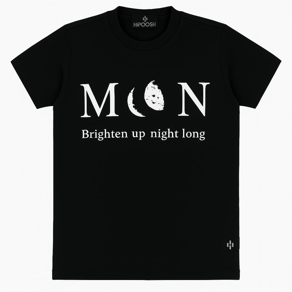 تیشرت باکسی استین سه ربع طرح MOON